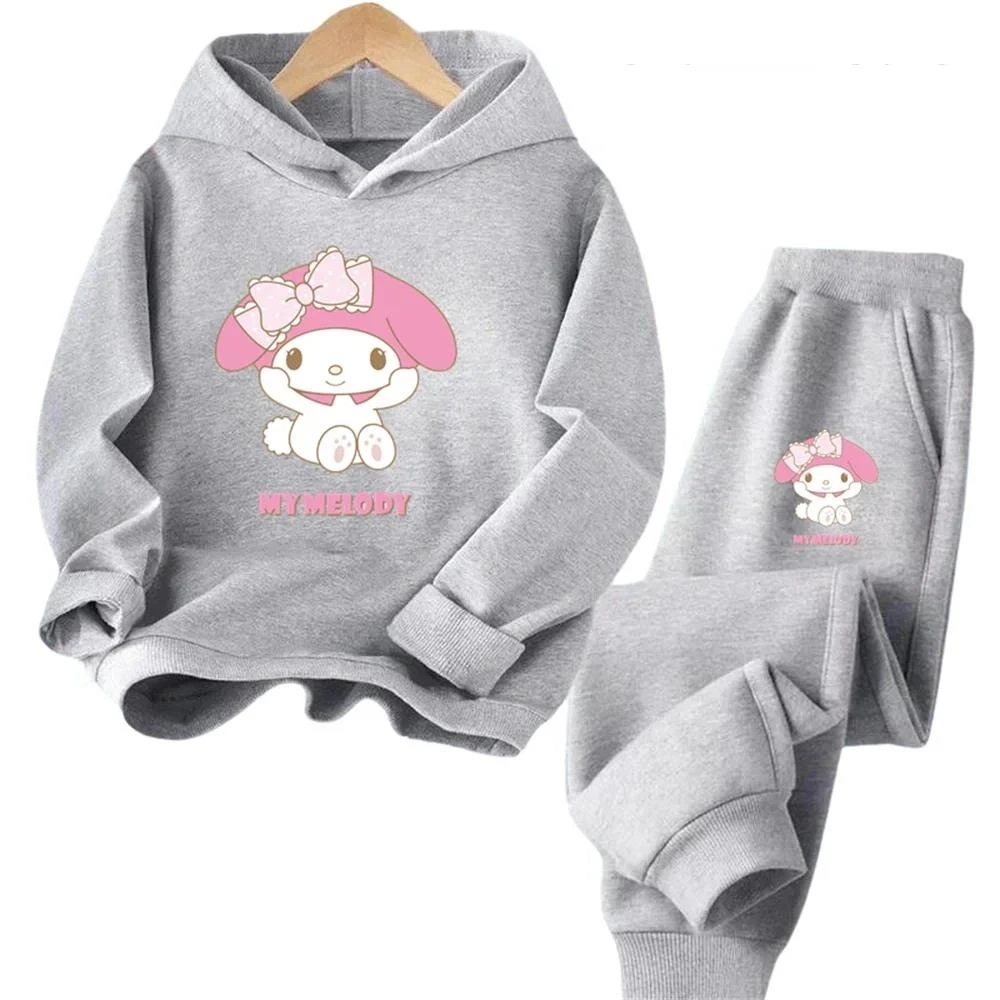 thumbnail image 1 of Conjunto de sudadera con capucha de Sanrio con estampado de dibujos animados de primavera y otoño para niños, ropa para niñas My Melody, 1 of 5
