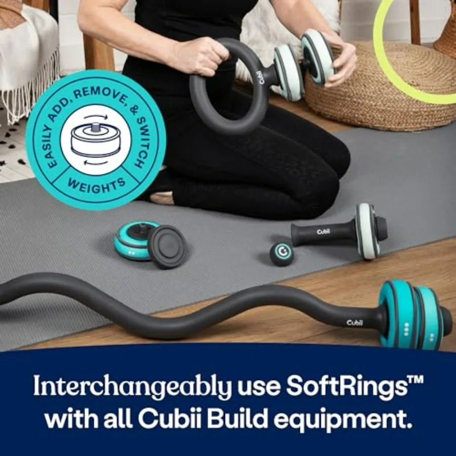 Build Adjustable Kettlebell Set - Includes Two SoftRings Removable Interchangeable Soft Weights