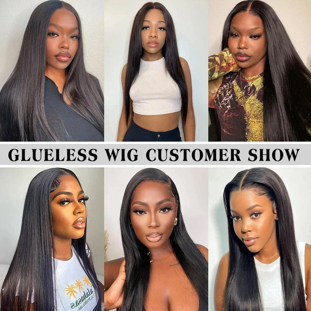 180% Bone Straight Glueless Wig Lace Closure Human Hair Wig Ready To Wear 6x4 5x5 Lace Closure Wig Pre Plucked MYLOCKME 6
