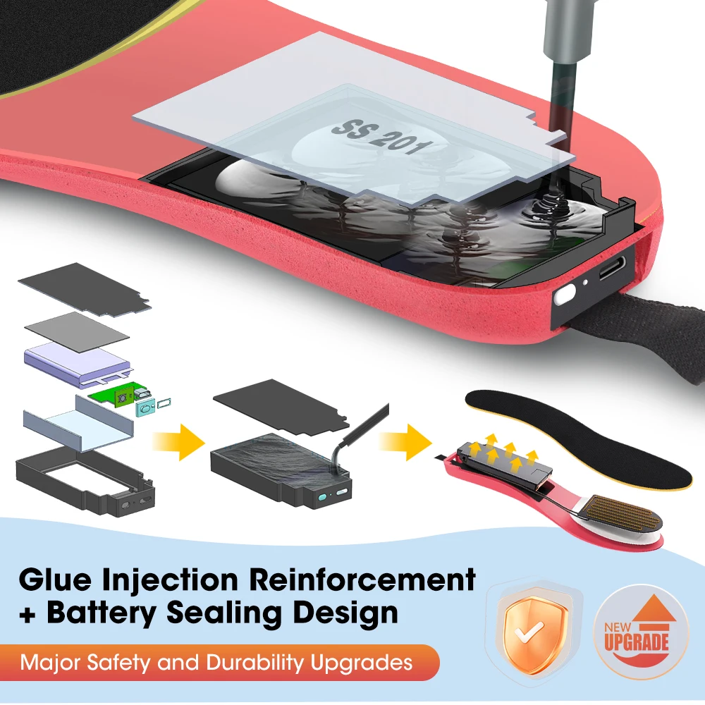 Rechargeable Heated Insoles with APP Control 3000mAh Electric Heating Insole for Winter Foot Warm 3-speed Heating Shoe Insoles