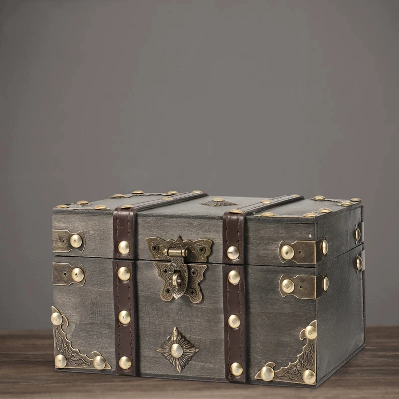 European-Style Retro Wooden Storage Box Home Storage Box, Wooden Box Decoration, Room Escape Prop