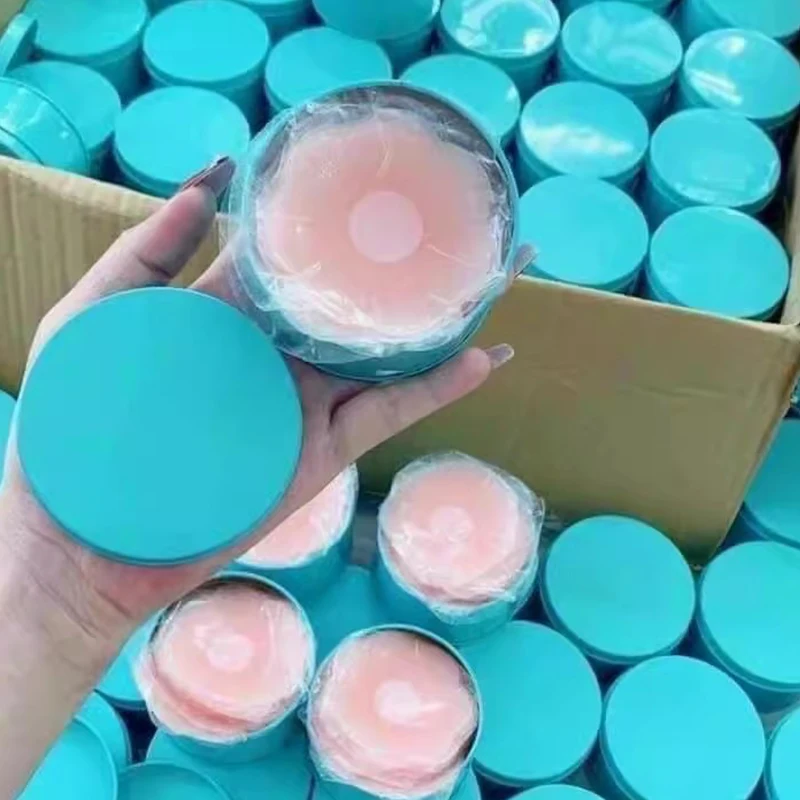 12pcs with Box Women Flower Silicone Nipple Cover Reusable Sweatproof Petals Chest Patch Invisible Circular Seamless Bra Sticker
