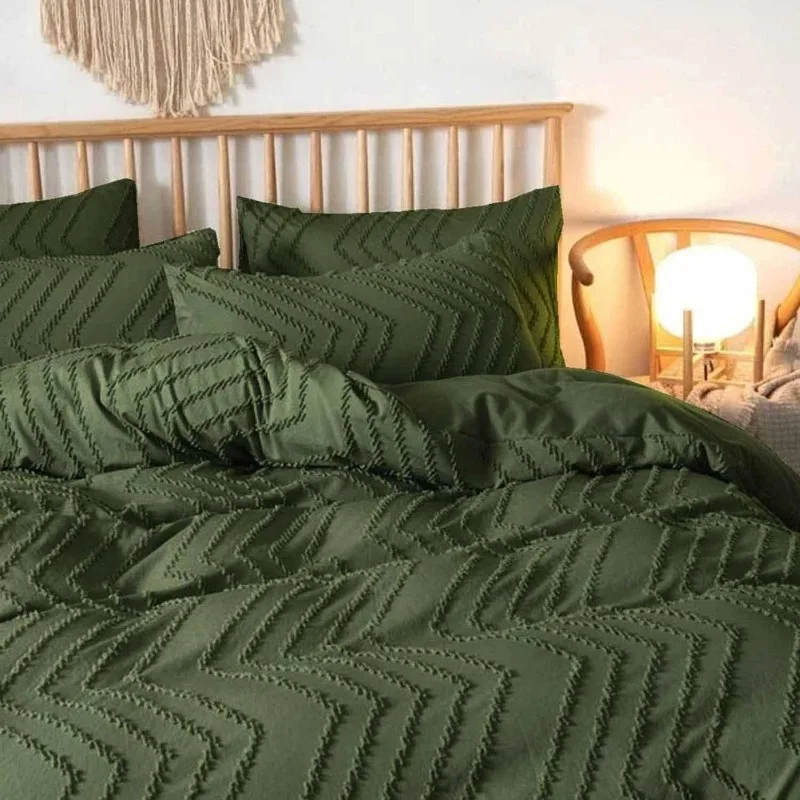 Olive Green King Size Duvet Cover Set