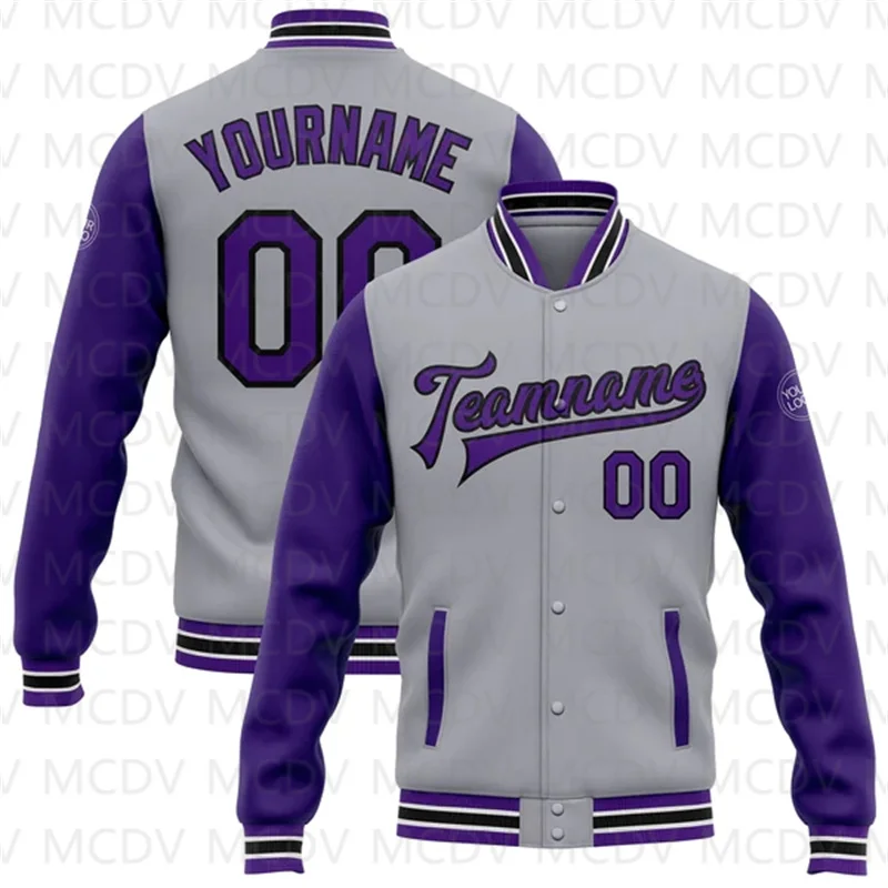 Custom Gray Pink-Kelly Green Bomber Full-Snap Varsity Letterman Two Tone Jacket