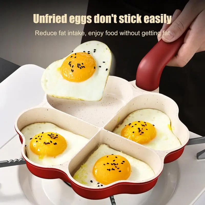 

Egg Frying Pan 4-Cup Steak Cooking Hamburger Bun Nonstick Bread Breakfast Maker Induction Cookware Heart Shaped Crepe burger pan