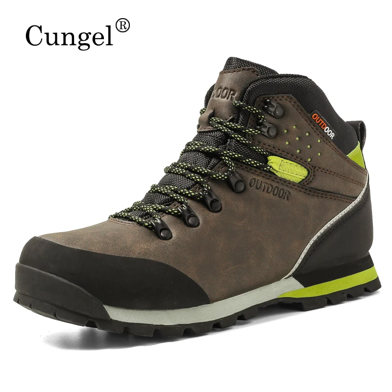 

High-Top Men Hiking Boot Winter Outdoor Shoes Lace-Up Non-slip Outdoor Sports Casual Trekking Boots Man Waterproof Suede