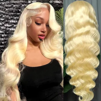 13x6 Body Wave Transparent HD 30 46 Inch 613 Honey Blonde Lace Frontal Human Hair Wig 200 Density Brazilian 13x4 Lace Front Wig 1
