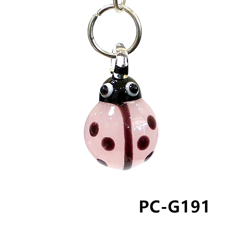 Ladybug Ornament 2pcs Cute Glass Ladybug Charms for Diy Jewelry Earrings Bracelet Making