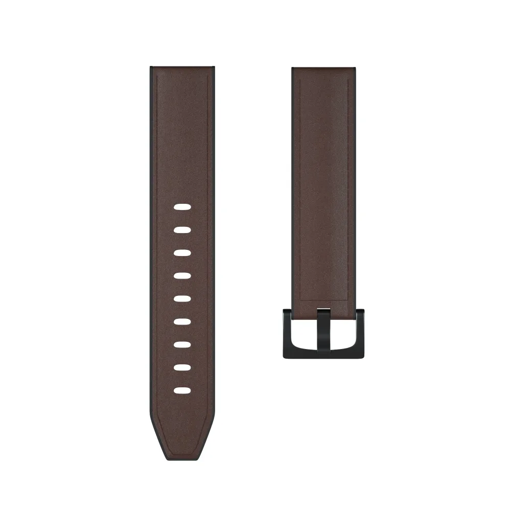 Premium Leather Silicone Bracelet Strap - 22mm Replacement Watchband