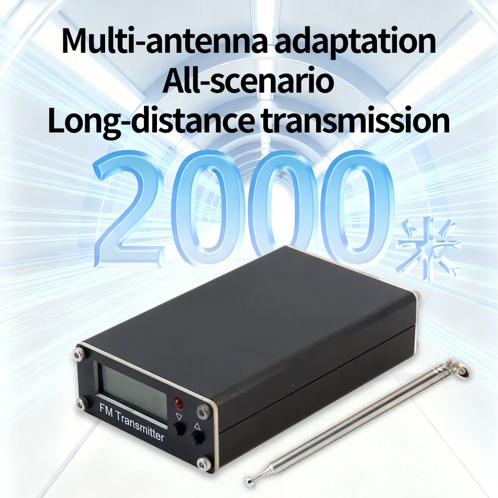 High-Performance FM Transmitter with LCD Display and USB-C Connectivity for Wireless Audio Broadcast