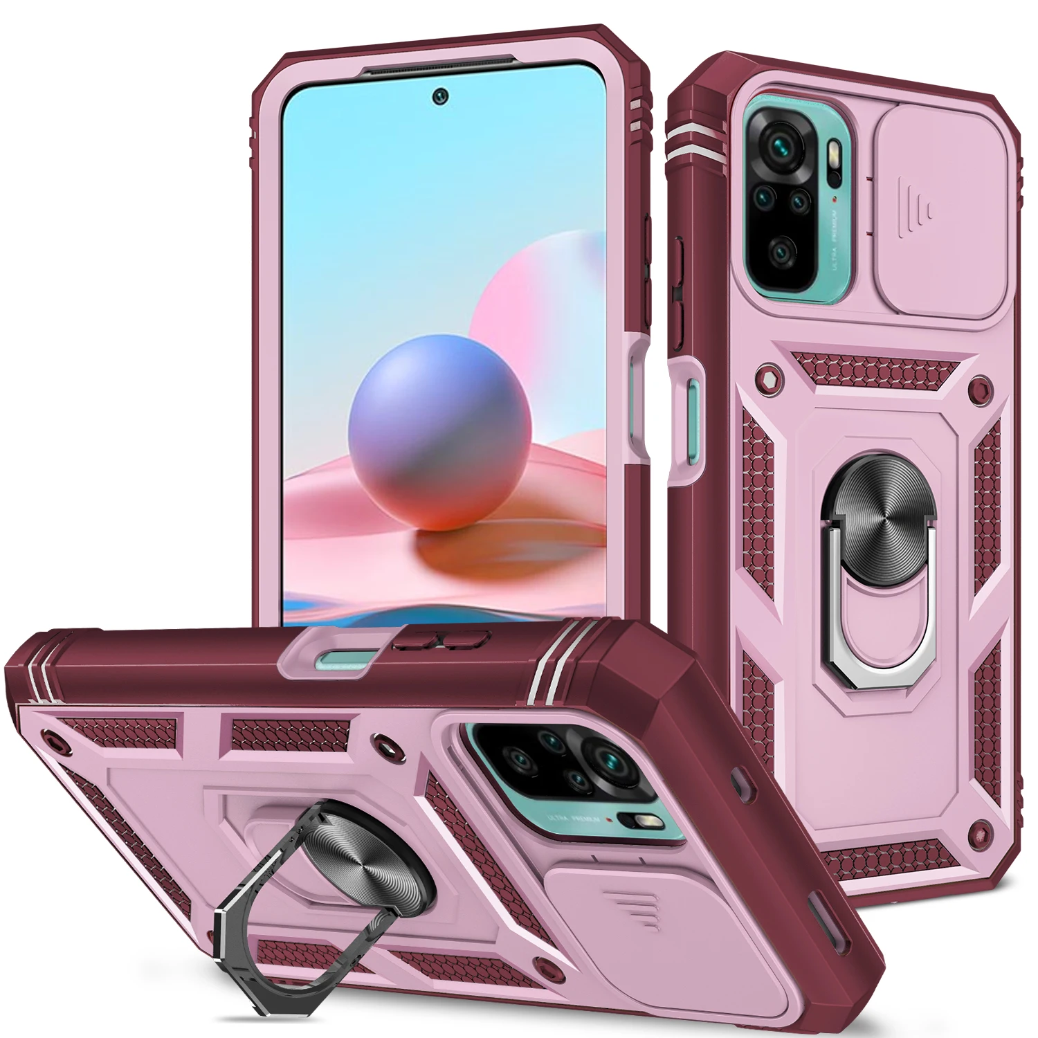 Slide Camera Lens Case with 360° Rotating Kickstand - Sturdy Shockproof Cover
