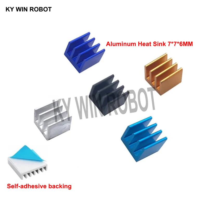 

10PCS/LOTS Heat Sinks Aluminum Heat Sink 7*7*6MM for Raspberry Pi Router MOS Memory Heat Sink with Adhesive