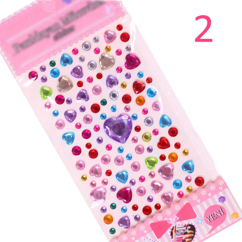 NUOLUX Self-adhesive Acrylic Crystal Rhinestone Jewels Gems Sticker Sheets  Assorted Colors Various Shapes (Multicolor Type 2)