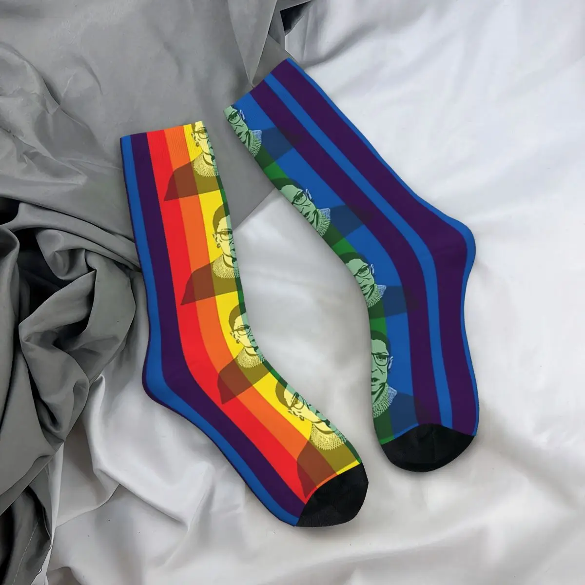 Ruth Bader Ginsburg Rainbow Adult Socks,Unisex socks,men Socks women Socks