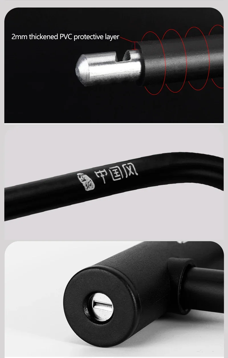 Description Picture 4 of itemROCKBROS Chinese Style Bicycle Locks U Shape Electric Scooter Padlock Anti-theft Bike Lock Cable Set MTB Road Bike Accessories