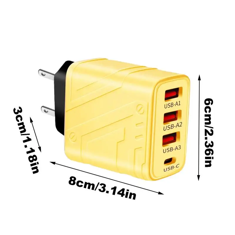 USB Wall Plug Fast Charging Wall USB Charger Portable Wall Charger USB Type C Phone Charger Fast Charge Block 40W For
