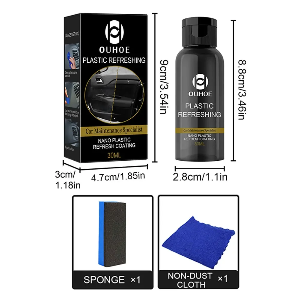 30/50ML Plastics Restorer For Cars Protectant Cleaning For Cars Truck Motorcycle Exterior Polishing & Scratch Remover Refurbish 6