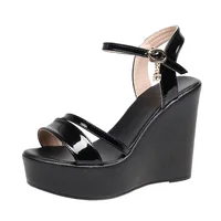 Small Size 33-43 Fashion Cowhide Leather Shoes Women's Platform Wedges Sandals Summer 2025 High Heels Sandals Office Beach Mom - Image 5