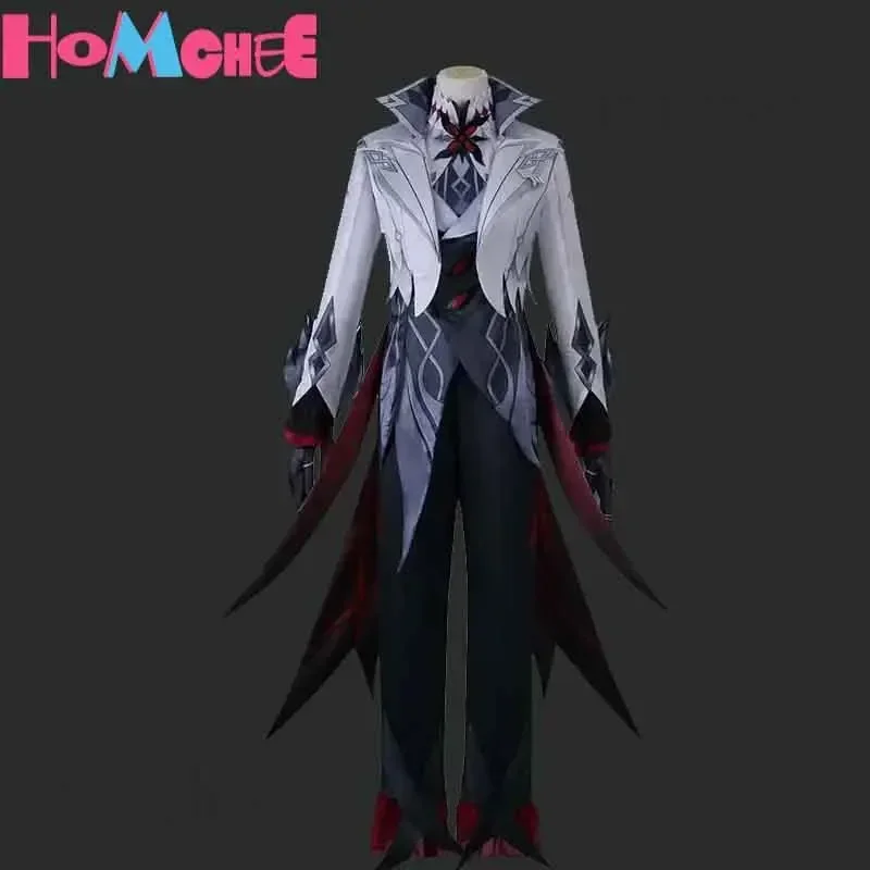 

Harlequin Cosplay Costume Impact New PV Skin Anime The Knave Black White Wig Eleven Fatui Harbingers Costume Outfit