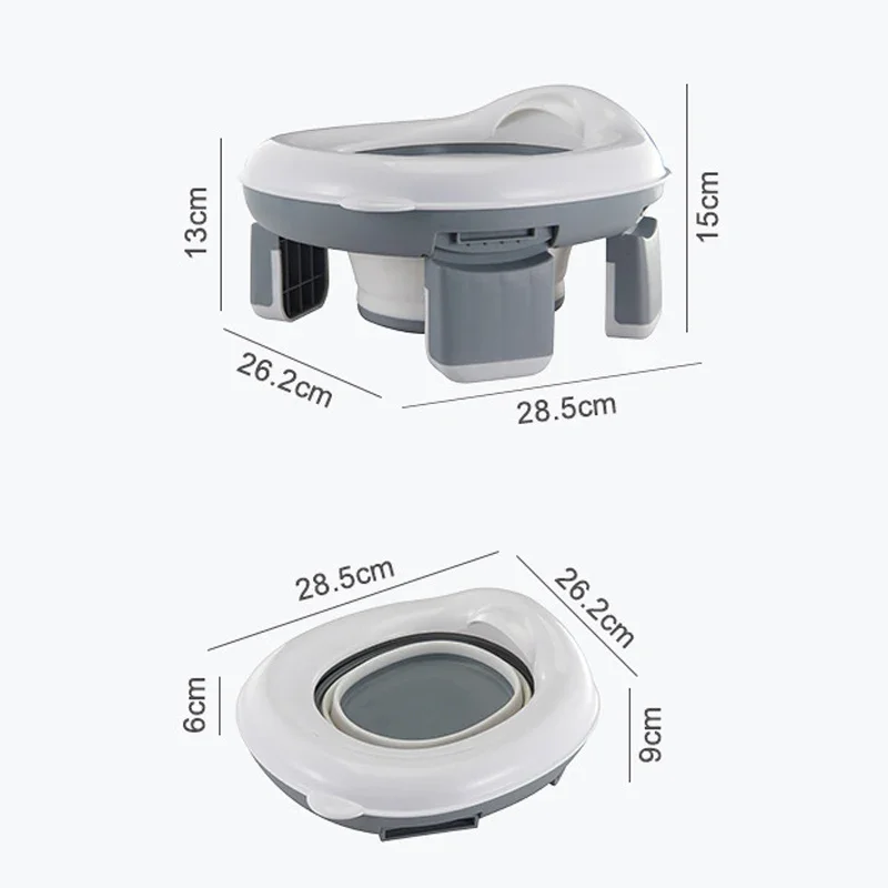 3 in 1 Travel Toilet Seat Foldable Children Potty with Bags Baby Pot Portable Silicone Baby Potty Training Toilet Seat for Kids 5