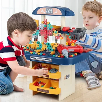 246pcs/set Simulation Screwdriver Electric Drill Screw Tools Children's Tools Box Kit Kids Play House Interactive Toy Baby Gift