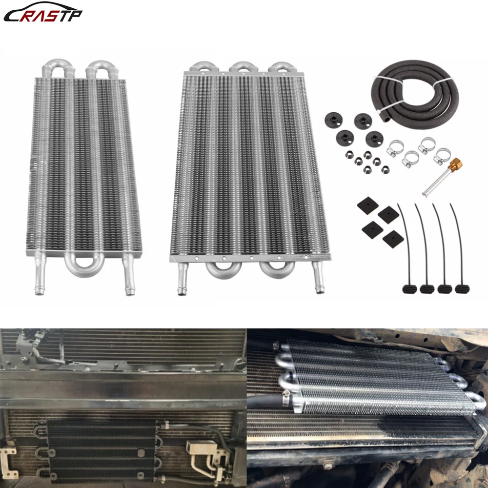 

RASTP-4/6/8 Row Oil Cooler Kit Radiator Aluminum Car Transmission Plate & Fin Oil Cooler Auto-Manual Radiator Converter OSA014