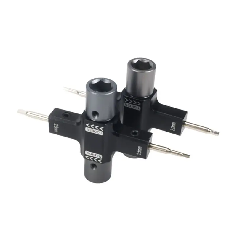 Clé à cliquet M5 pour hélices drone FPV - Outil métal avec tournevis hexagonaux 1,5/2,0mm