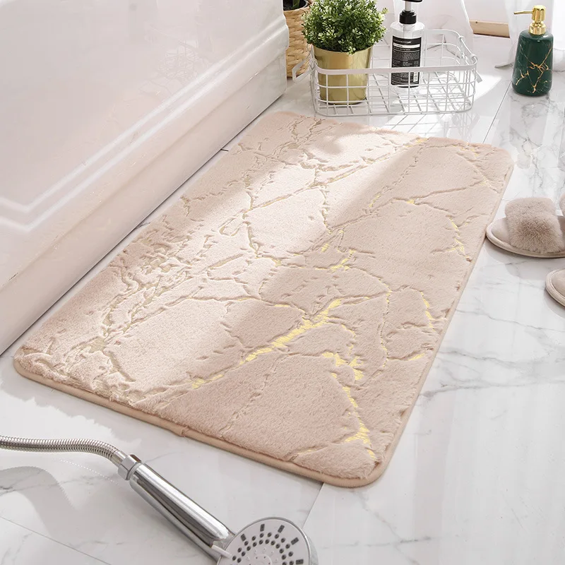 Bathroom Mat Flannel Bronzing Printing Absorbent Non-slip Mat Living Room Carpet Toilet Bedroom Foot Bathroom Accessorie bathroom mat absorbent bathroom mat toilet mat bath mat anti slip mat