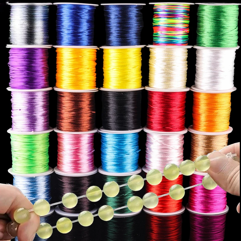 

DIY Crystal Beading Cord 1mm/roll Colorful High Elastic Bracelets Necklace Earrings Bead String Jewelry Making Rope Accessories