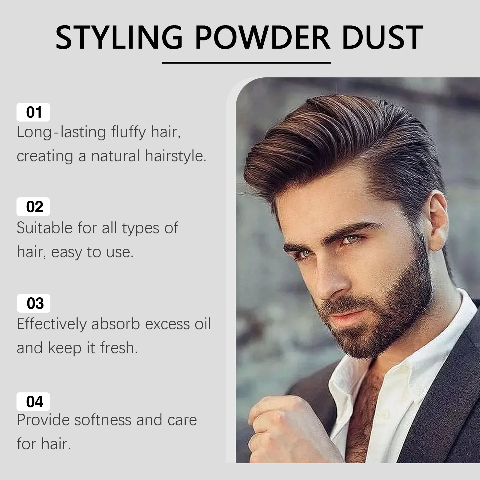 Unisex Hair Powder Fluffy Increase Hair Volume Mattifying Powder/Finalize Hair Design Styling Shampoo Hair Powder For Women Men view 3