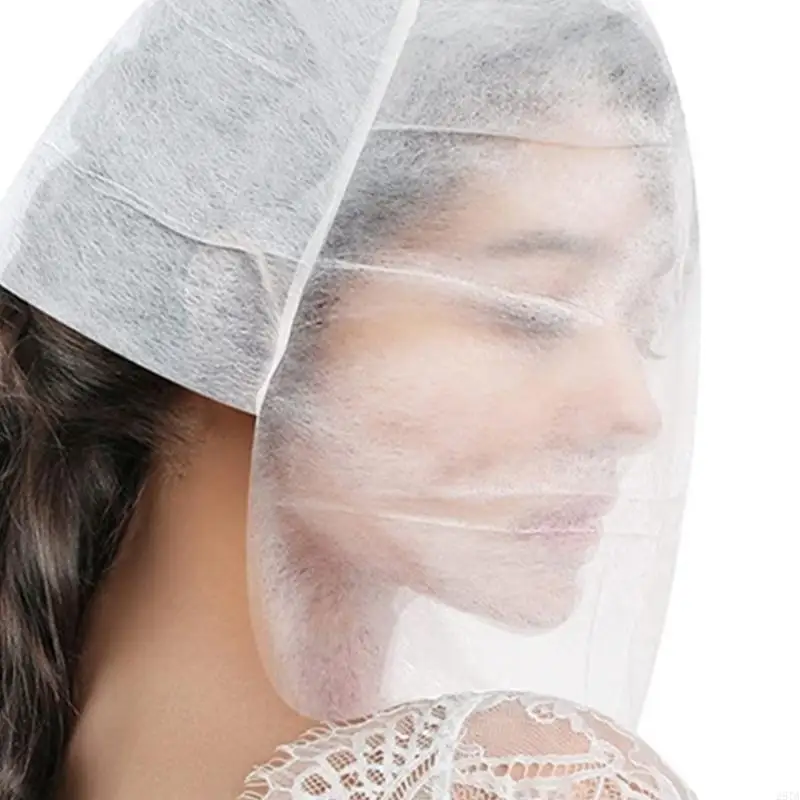 Lot De 100 Capuchons De Protection Pour Maquillage - 40x40 Cm, Non-tissé Blanc | Pour Essais Vêtements, Salon De Coiffure, Protection Cosmétique - 6