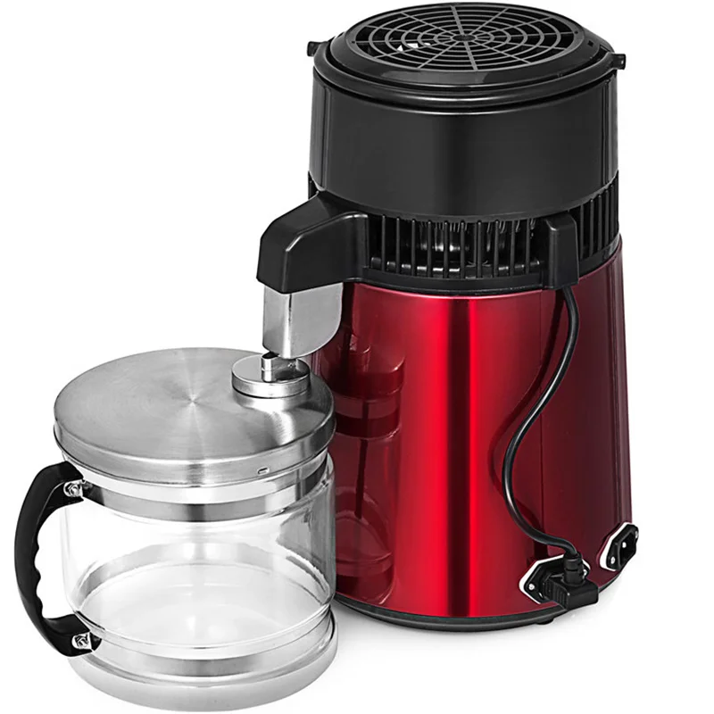 

304 Stainless Steel Temperature Control Distilled Water Machine Household Red 4L Distilled Water Filter Purifier Laboratory Dist