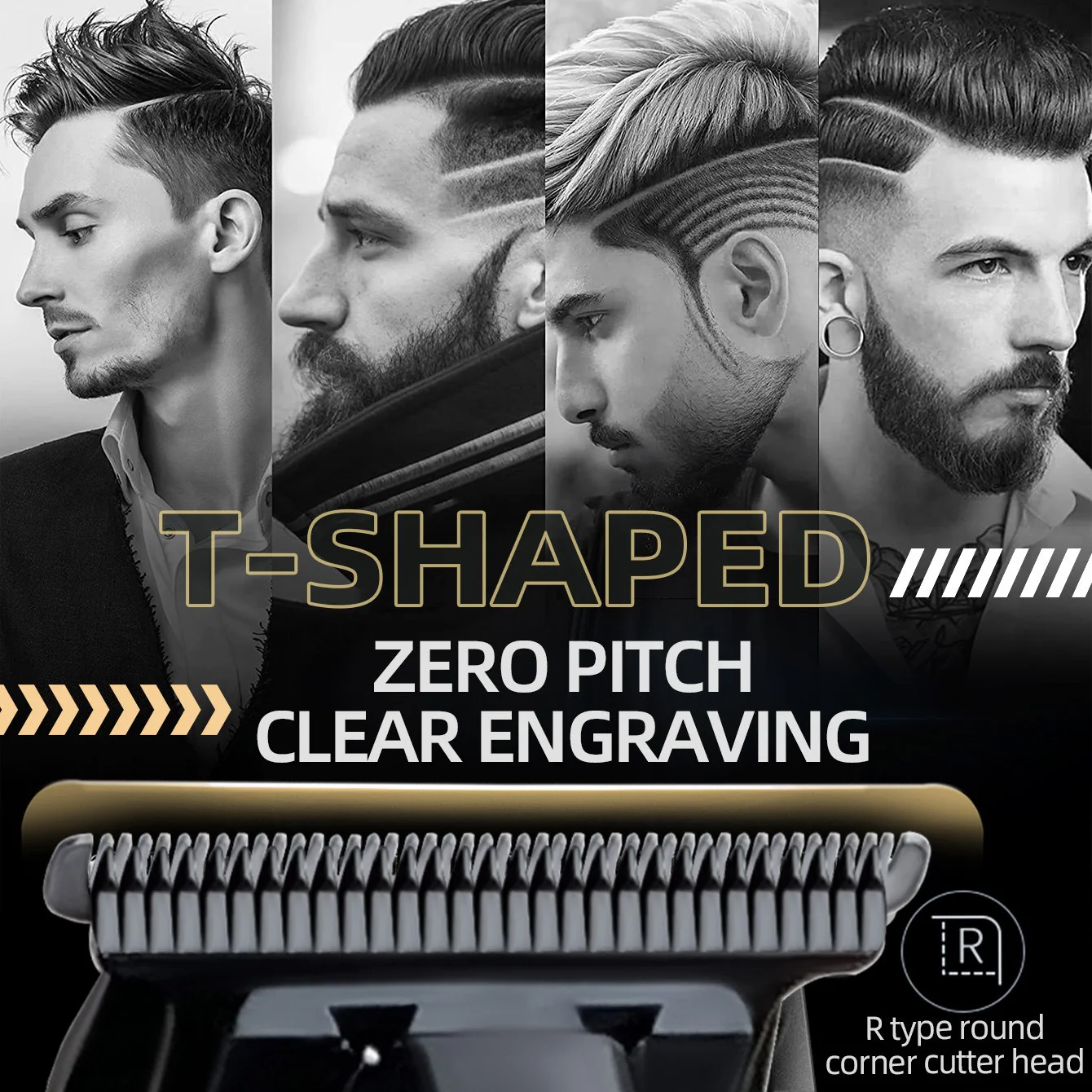 SZT-636 Brushless Motor 7200RPM DLC Black Hair Trimmer Professional Hair Cutting Machine Electric Clipper