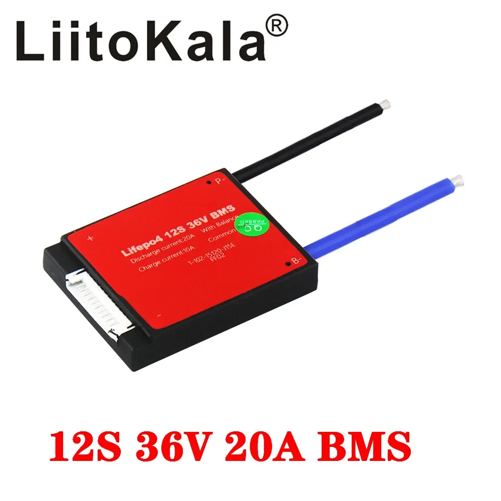 

LiitoKala 12S 36V 20A Waterproof BMS Lifepo4 Battery 3.2V 18650 32700 battery protected lithium pack