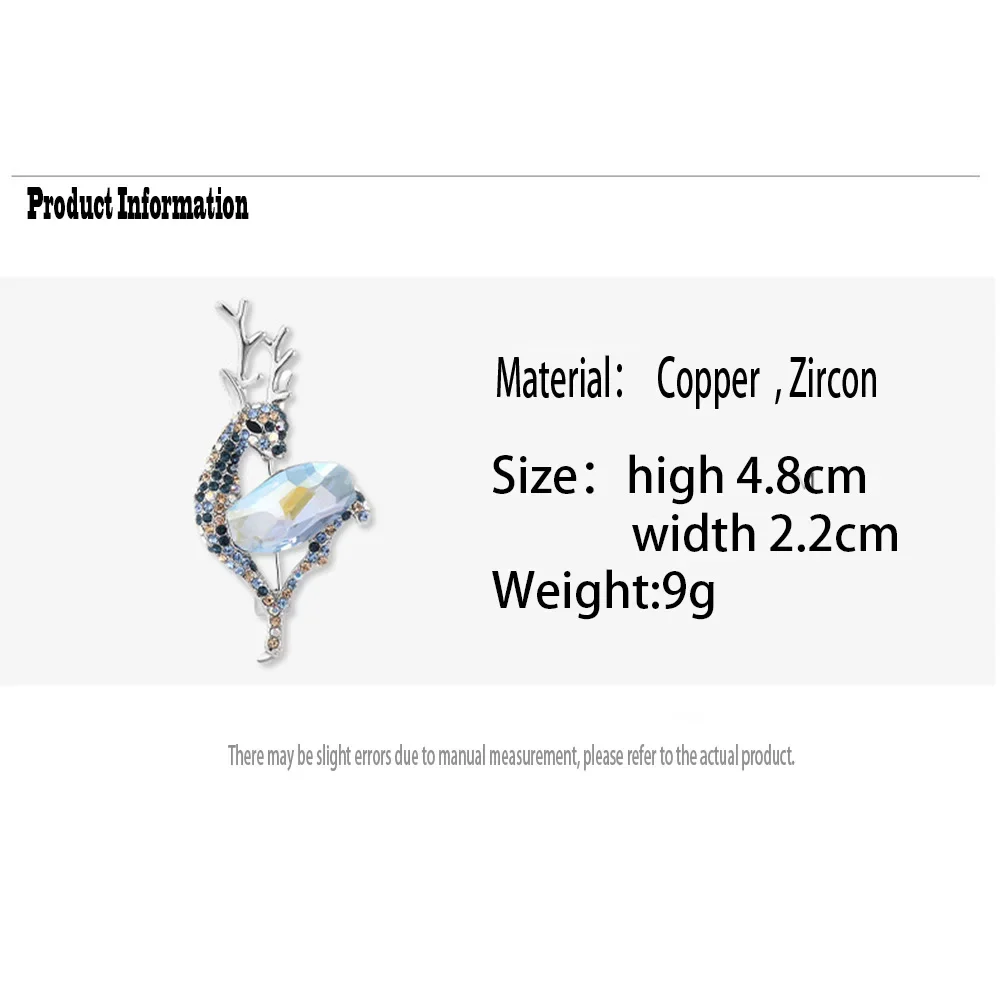 Korean style crystal deer Brooch fashion Ladies Sparkling Rhinestone cute Animal Pin suit coat Sweater Accessories Jewelry Gifts
