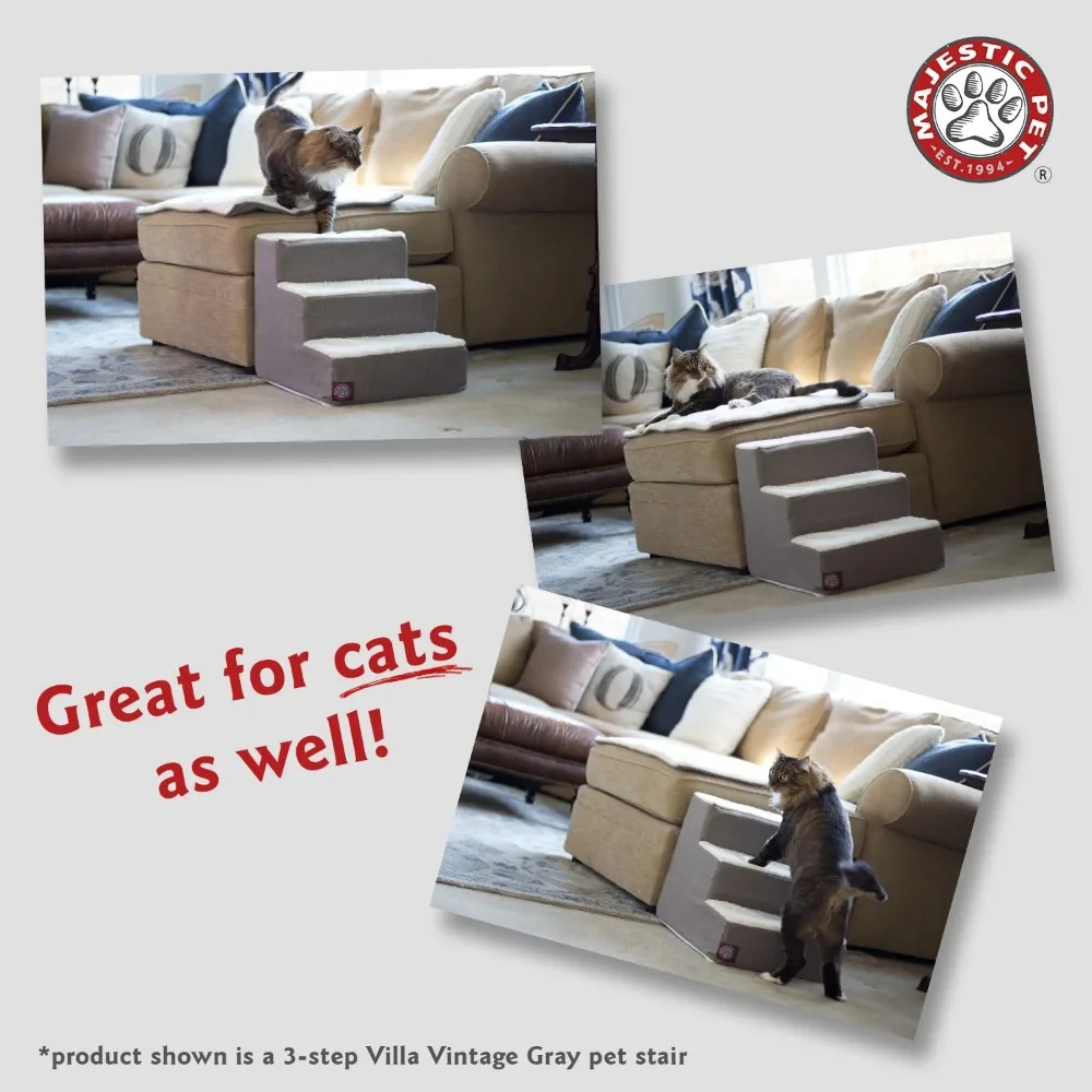 Links Pet Stairs 4 Steps Black Machine Washable Removable Cover 24" x 16" x 20"