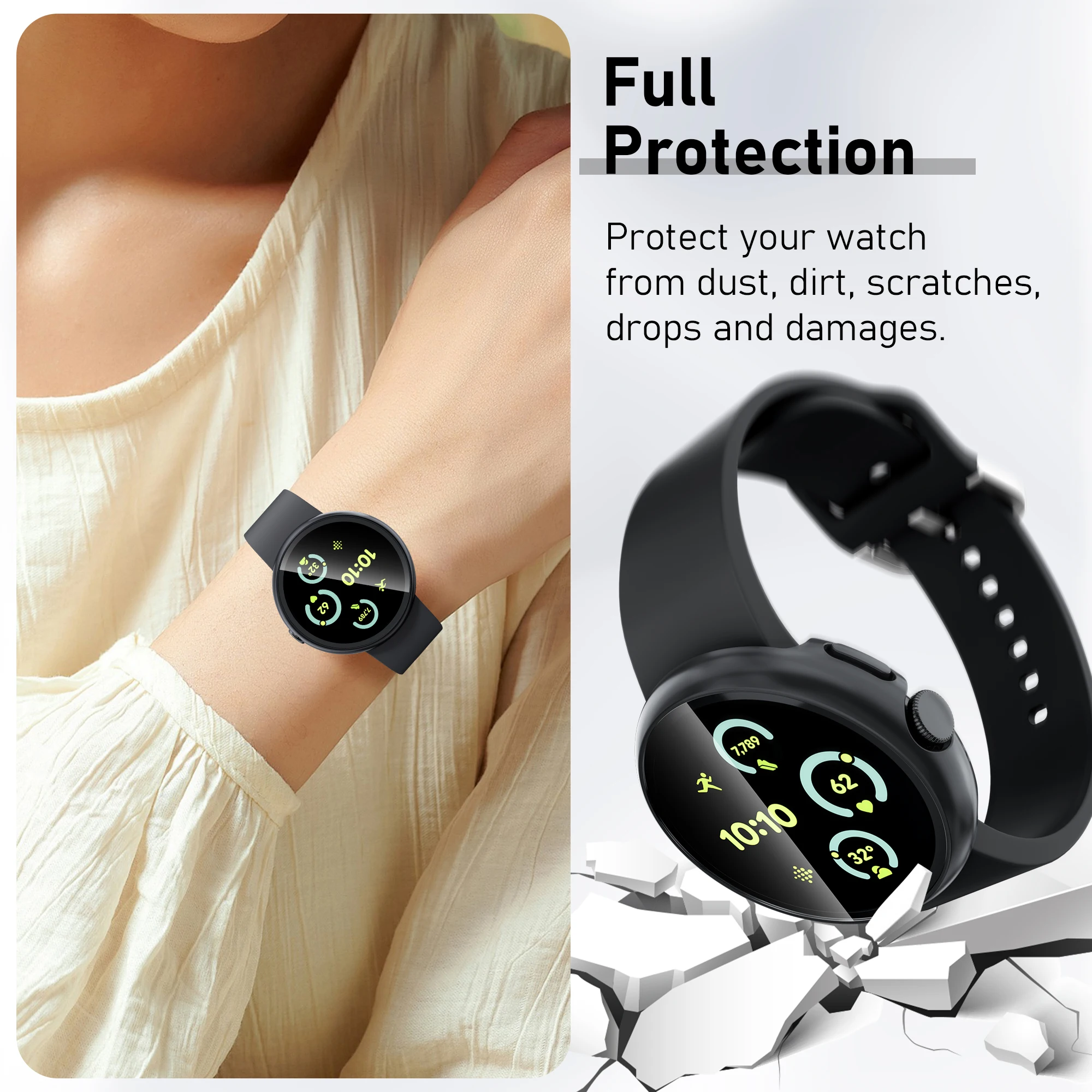 Premium Tempered Glass Screen Protector with Durable PC Cover Frame