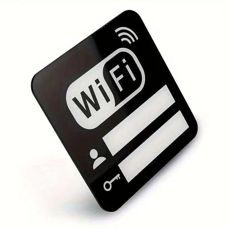 1/5Pcs 공공 장소, 가정, 상점용 아크릴 미러 WiFi 표지판 스티커, 손글씨 계정 및 번호 WiFi 공지판 표지판
