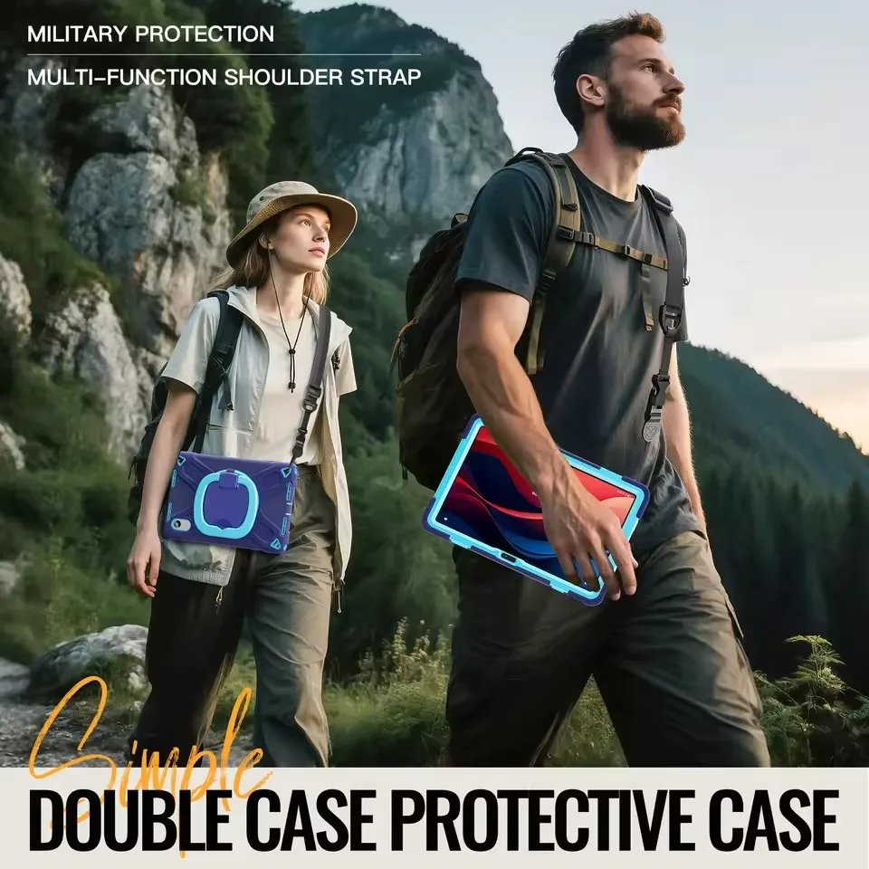 Rotating Kickstand Heavy Duty Armor Shockproof Tablet Case with Stand