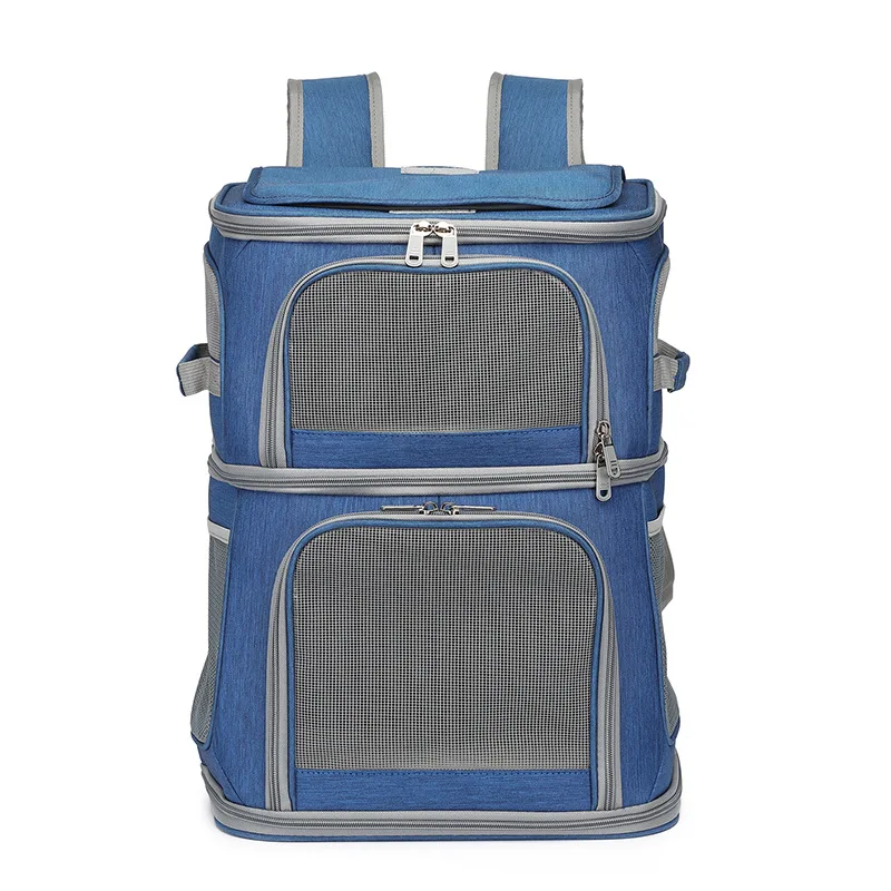 Pet Carrier Bag Pet Carrier Backpack Pet Bag Pet supplies Large capacity double layer pet bag Easy to put two cat backpacks Foldable Oxford cloth dog bag