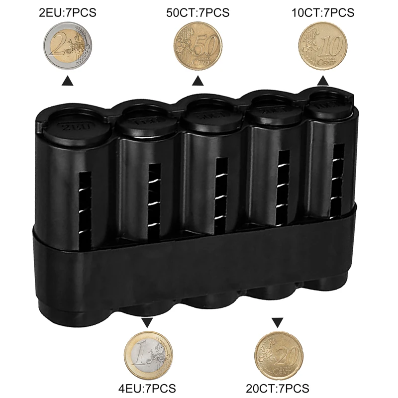 Coin Saver Car Storage Purse Savings Box For Euro Coin Bank Holder Case Plastic Wallet