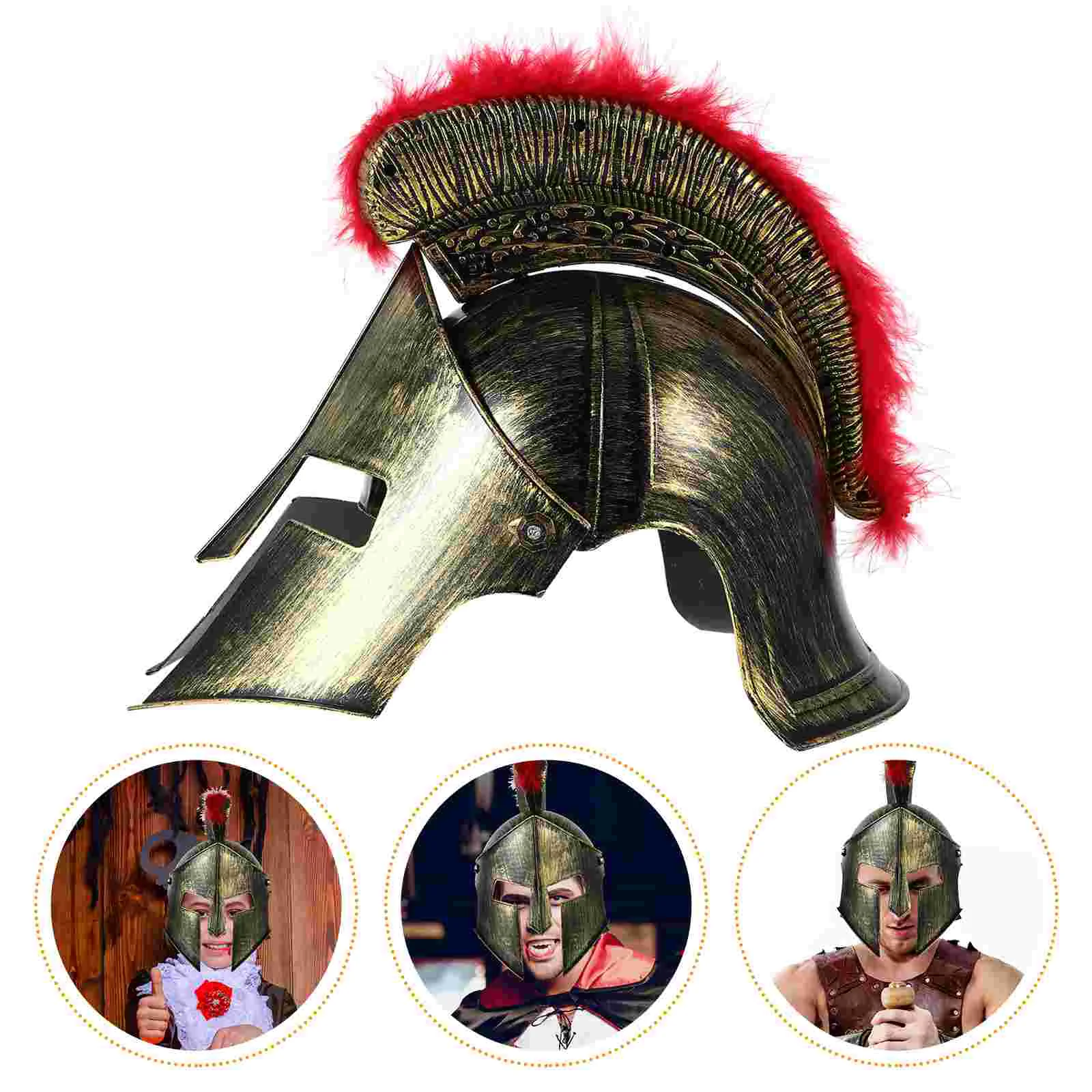 

Ancient Roman Fighter Helmet Costume Cosplay Party Headwear Medieval Style Helmet Greek Soldier Warrior Gladiator Hats