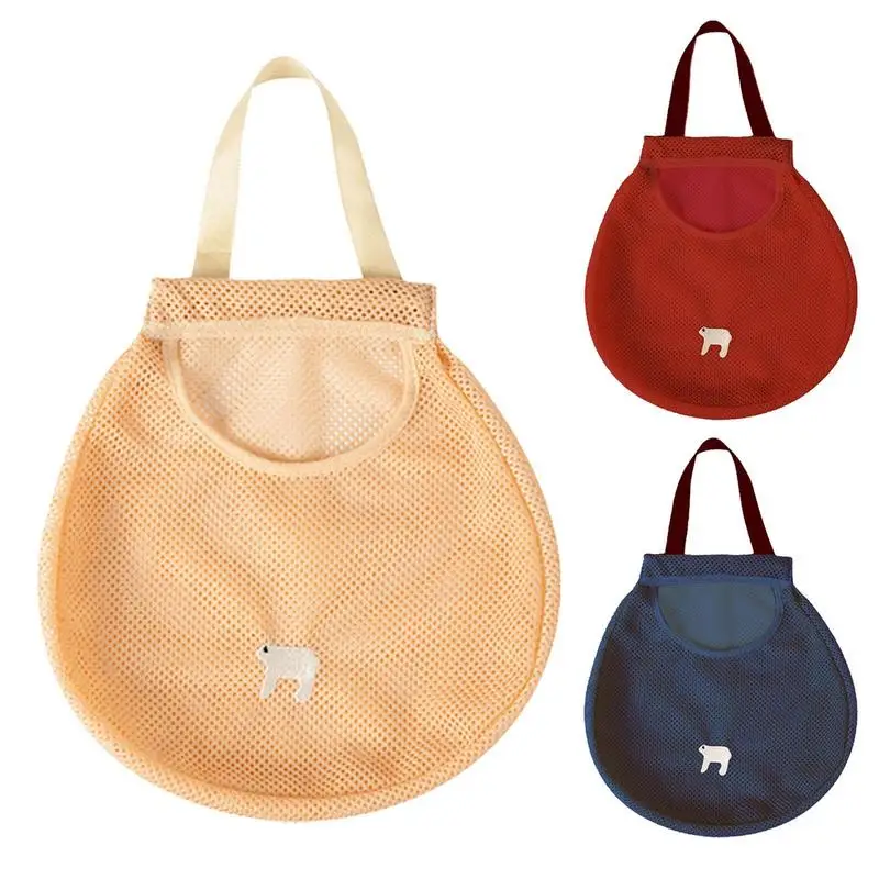 

Storage Mesh Bag Hanging Storage Dispensers Multi-purpose Kitchen Hanging Basket with handle Vegetable Fruit Holder home supply