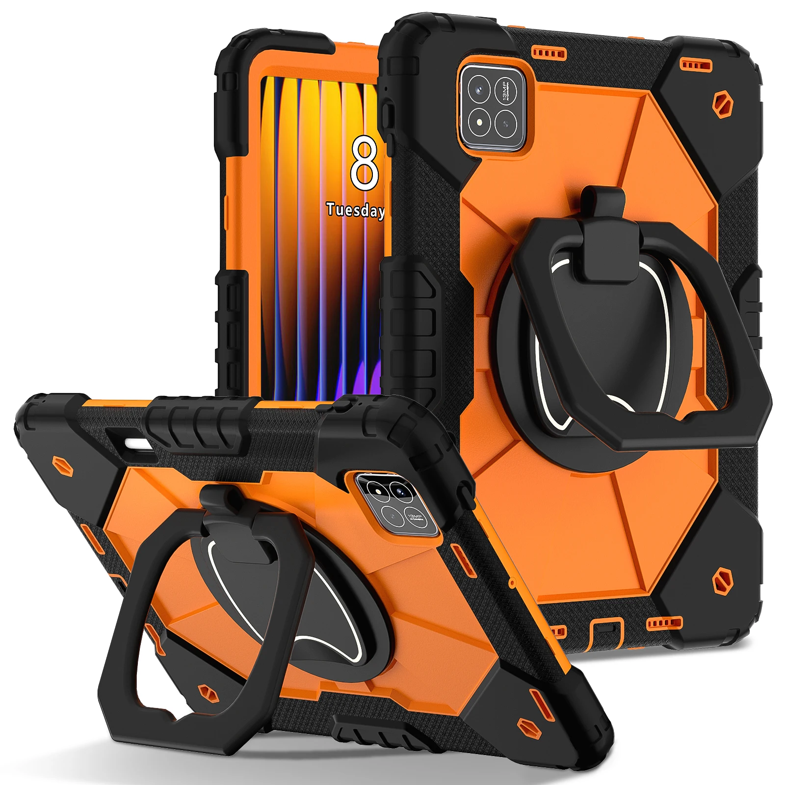 360° Rotatable Tablet Stand Case with Handle and Hard Cover