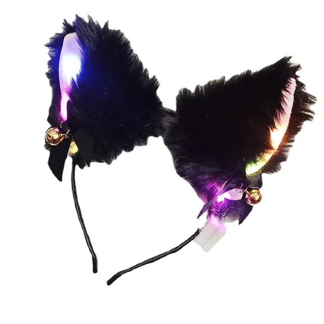 LED Faux Fur Cat Ears Headband 5