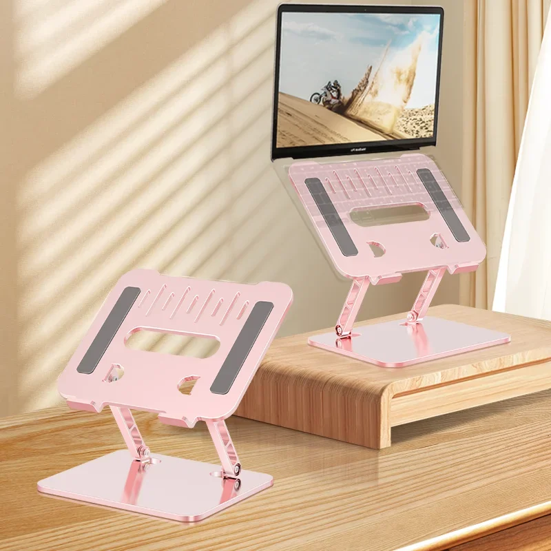 Black Laptop Stand Desktop Notebook Holder Riser Adjustable Folding Laptop Bracket