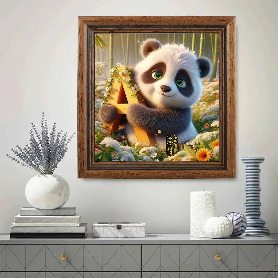 EverShine DIY Diamond Painting Kit Alphabet Panda Animal 5D Embroidery Full Square Round Drill Mosaic Letters Home Leisure Gift