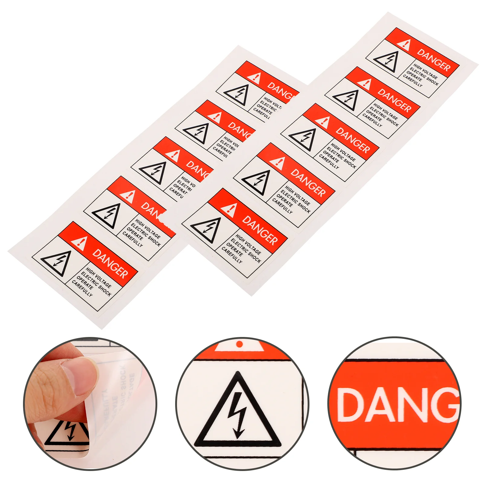 

10Pcs DANGER Warning Stickers Adhesive Backside Sign Safe Sticker Clear Large Font Text Decal