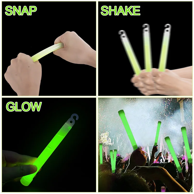 5/10 stücke Glow Sticks Mit Haken Glow In The Dark Geburtstag Party Hochzeit Dekoration Wandern Camping Outdoor Notfall leuchten Stick – Detail 15