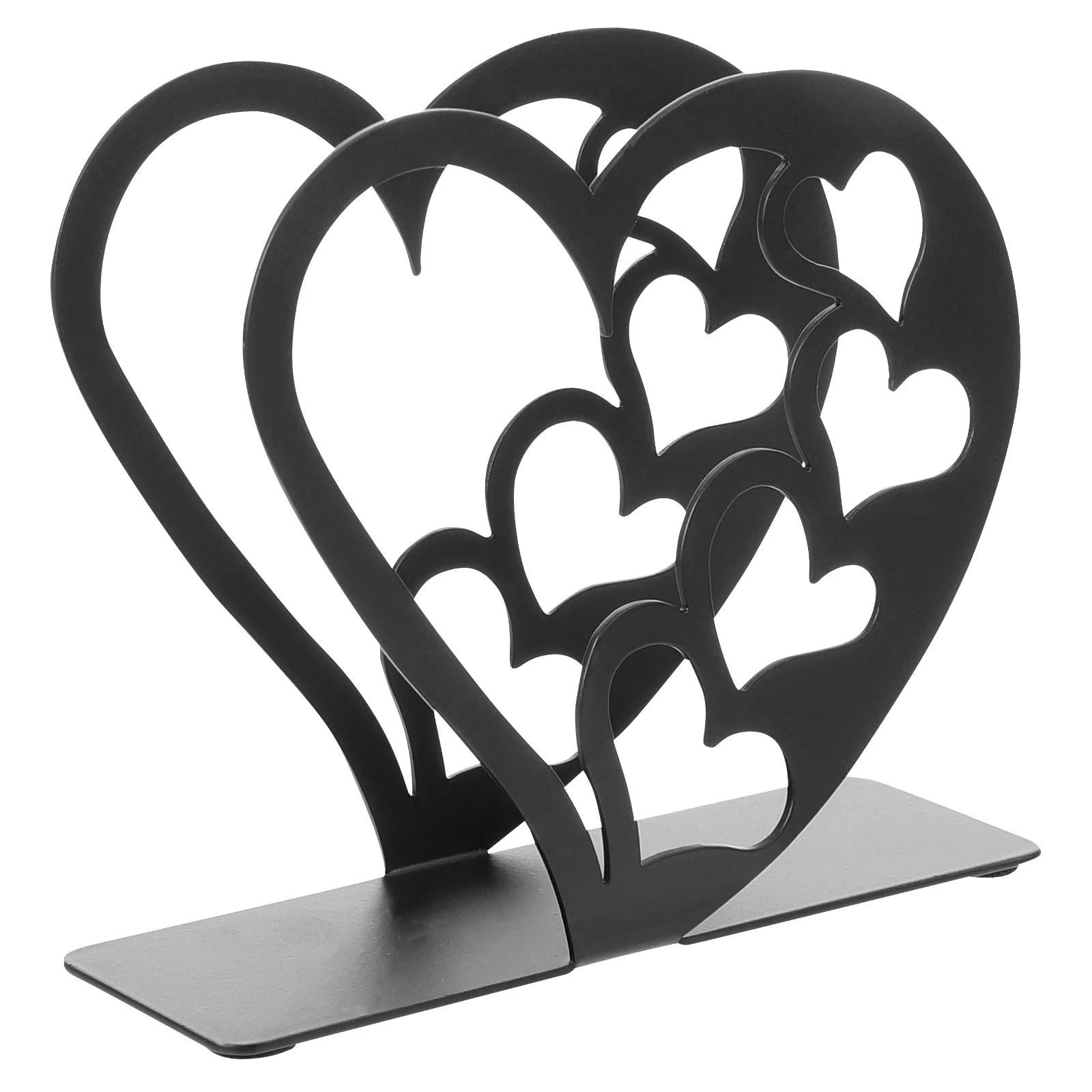 Black Heart Shaped Napkin Holder Metal Tissue Stand Kitchen Dining Table Decor Napkin Rings Bar Napkins Bathroom Guest Dinner